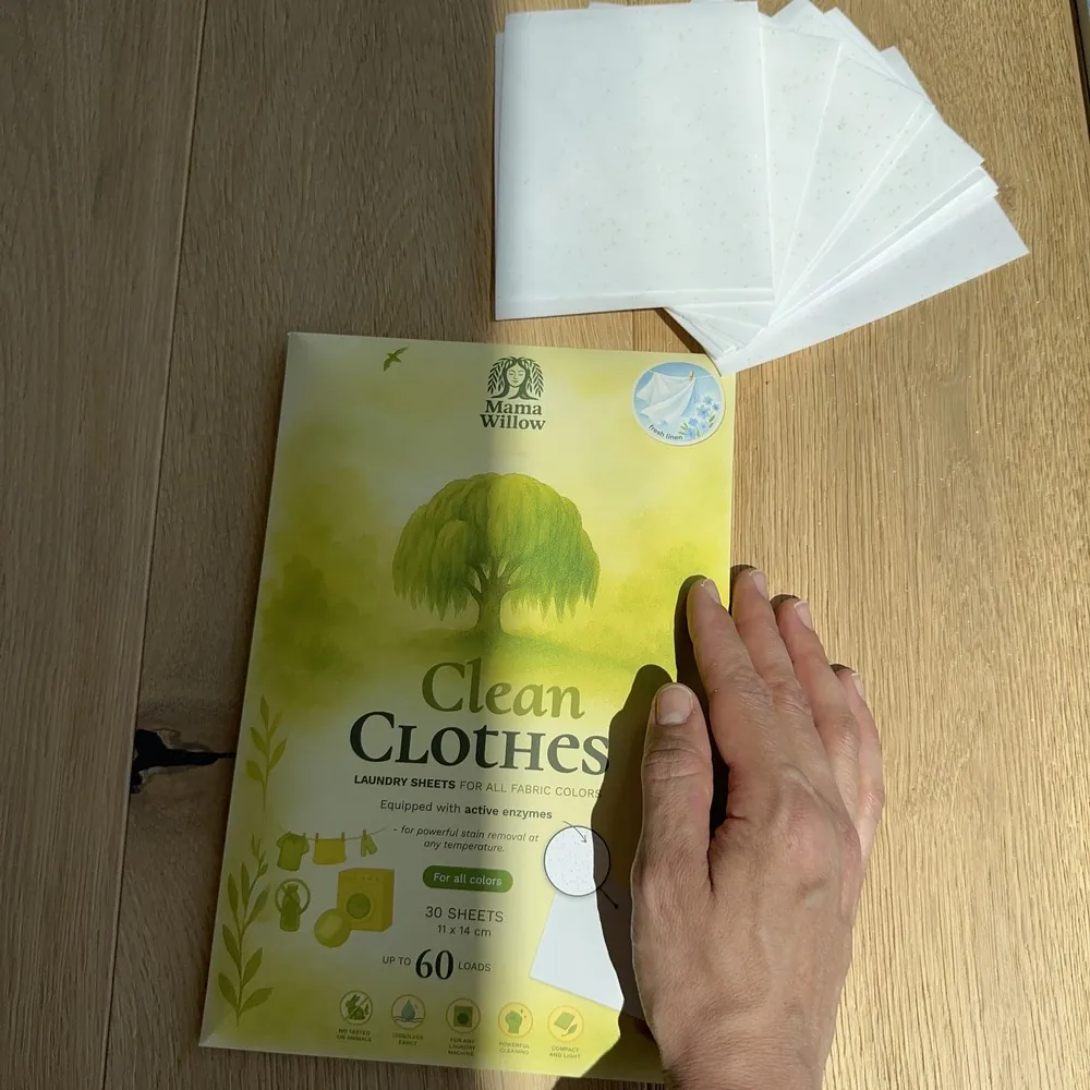 MamaWillow Clean-Clothes-Packung mit aufgefächerten Waschblättern